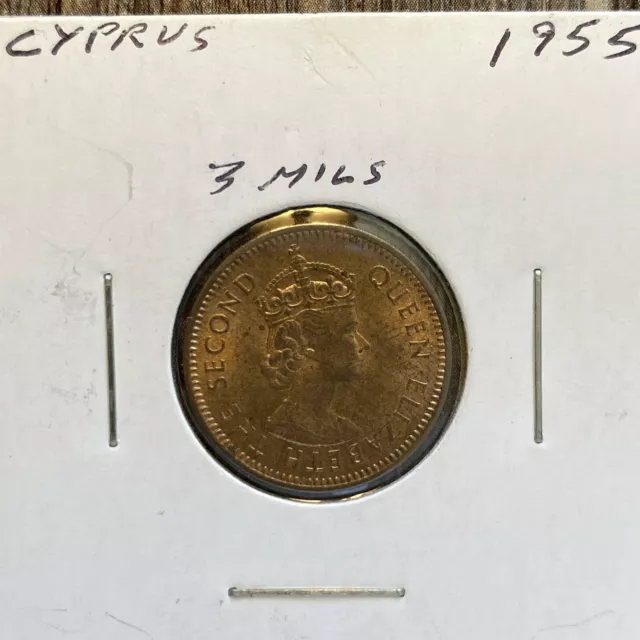 1955 Cyprus 3  Mils Coin