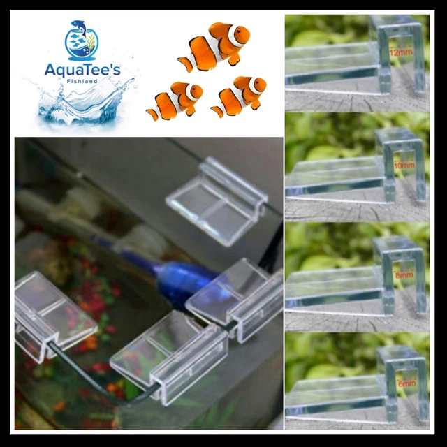 4PCS Plastic Clips Glass Cover Support Holder Aquarium Fish Tank 6/8/10/12mm New