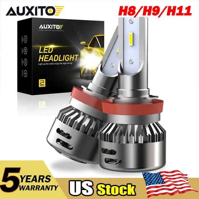 AUXITO H8 H9 H11 LED Headlight Kit Hi Lo Beam Bulbs Bright White 6500K Noiseless