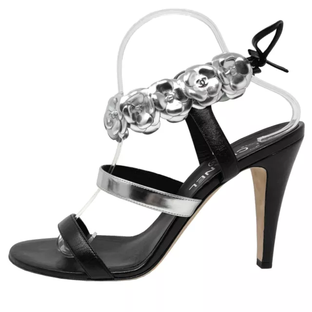 CHANEL 2022 SPRING Runway Black White Logo Shoes Heels Platforms Sandals  40.5 £1,100.00 - PicClick UK