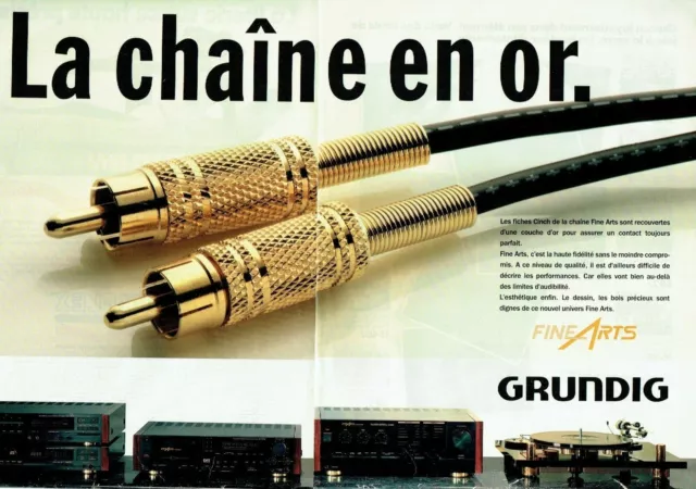 publicité Advertising 0521   Grundig   la chaine en or Fine Arts fiches hi-fi 2p