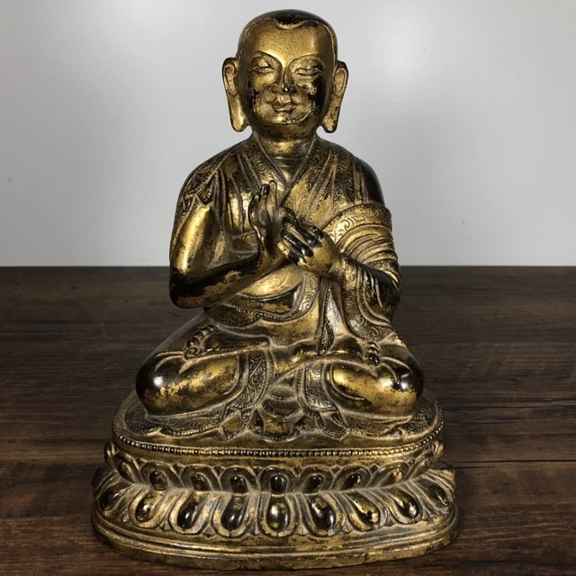 Chinese Exquisite Handmade Buddha Gilt Bronze Statue