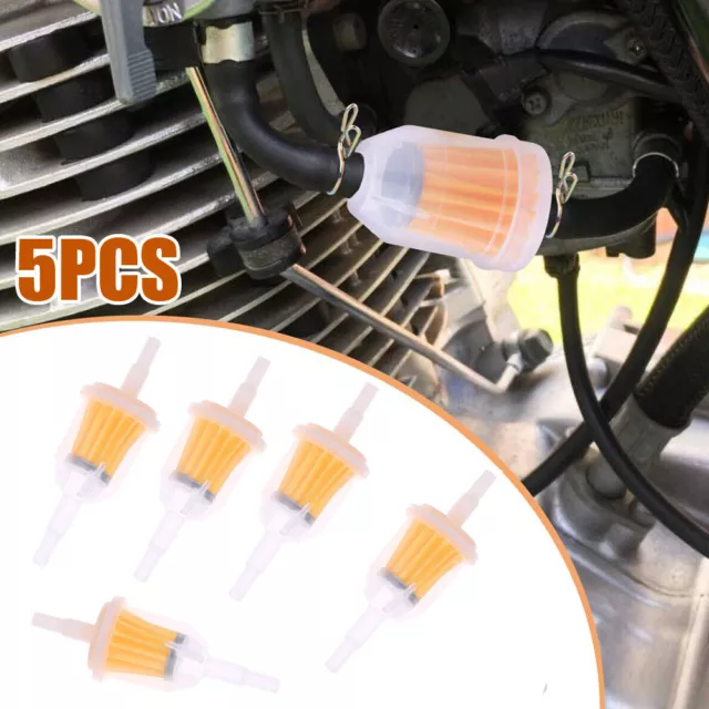 5PCS Inline Gas Fuel Filter 6MM-8MM 1/4" Oil Filt Petrol Cup Car Accessories Kit