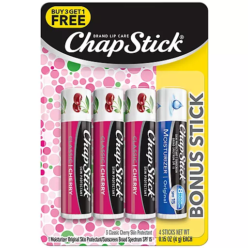 Chapstick  Classic Cherry 3 Piece Pack Plus Bonus Stick