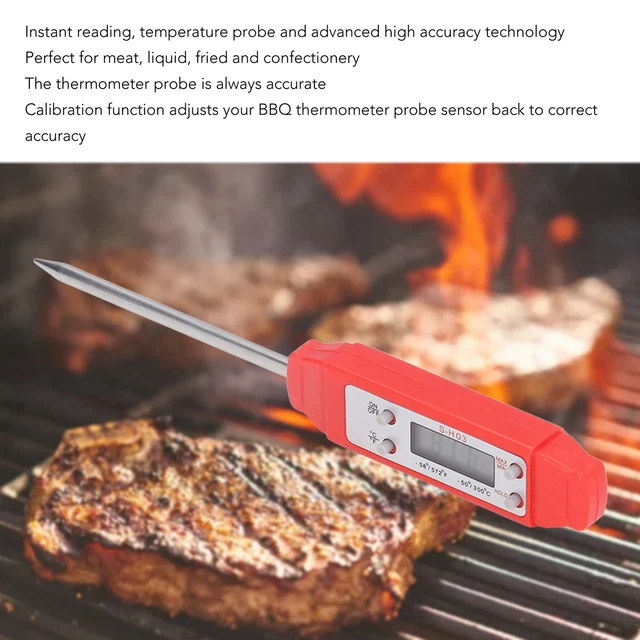 (Rouge)Thermomètre Alimentaire Digital Style Stylo à Calibration Automatique Hau