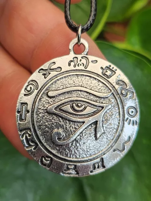 Ojo de Horus Colgante Collar Wadet Udjat Protección Joyería Egipcia Con...