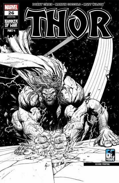 Thor #26 (2022) Gary Frank 1:10 Second Print Variant Cover Marvel Comics
