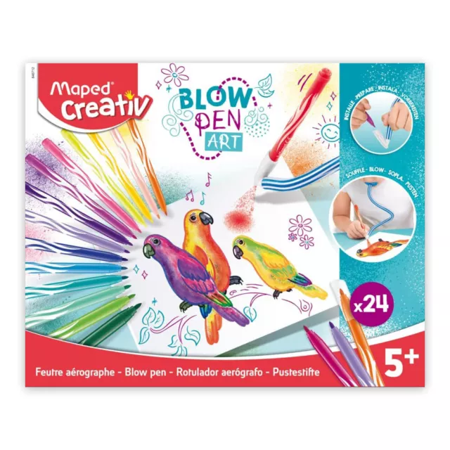 Maped Kinder Airbrush Komplett Set Kreativ Pustestift Technik BLOW PEN Art 32tlg 3