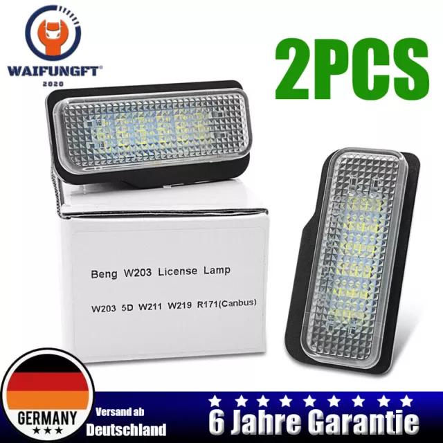 2X LED Kennzeichenbeleuchtung Xenon-Weiß für  Mercedes Benz S203 W211 S211 W219