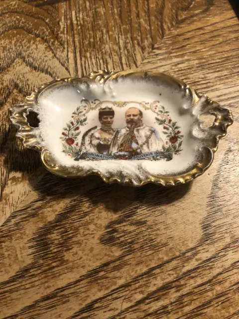 Vintage King George V & Queen Mary Coronation Souvenir Small Platter 1902 RARE