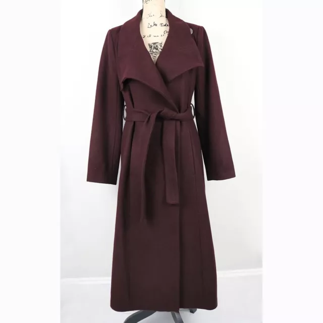 KENNETH COLE NEW YORK Women's Size 6 Fencer Melton Wool MAXI TRENCH Coat Belted
