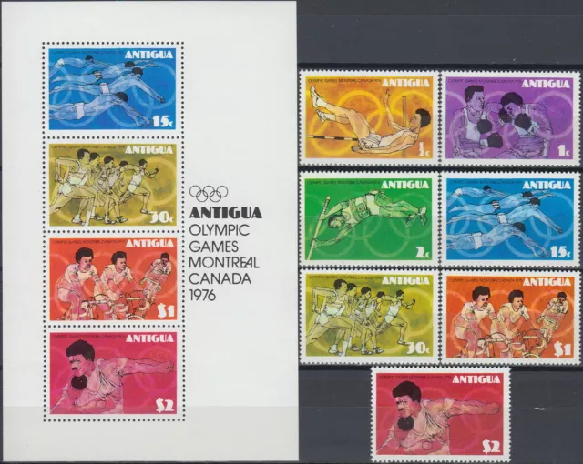 Antigua Set & S/S Olympic Games Montreal 1976 MNH-9,50 Euro