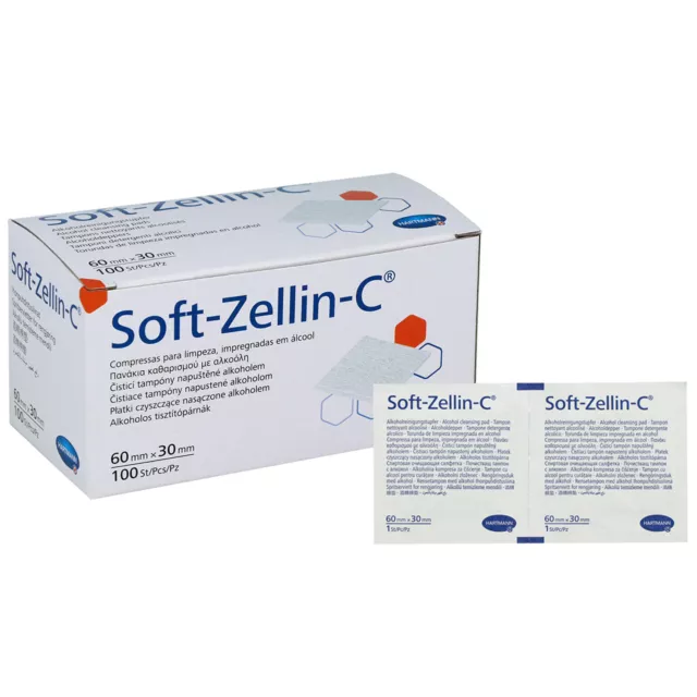 5 x 100 - Alkoholtupfer Soft-Zellin-C  (Hartmann) - einzeln verpackt -