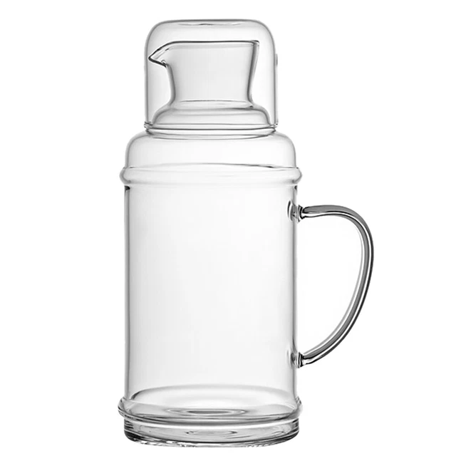 1 juego de jarra de vidrio transparente botella de agua fría agua bebida beber