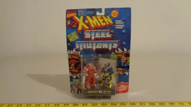X-Men Steel Mutants Juggernaut vs Cyclops Toy Biz 1994 Die Cast moc