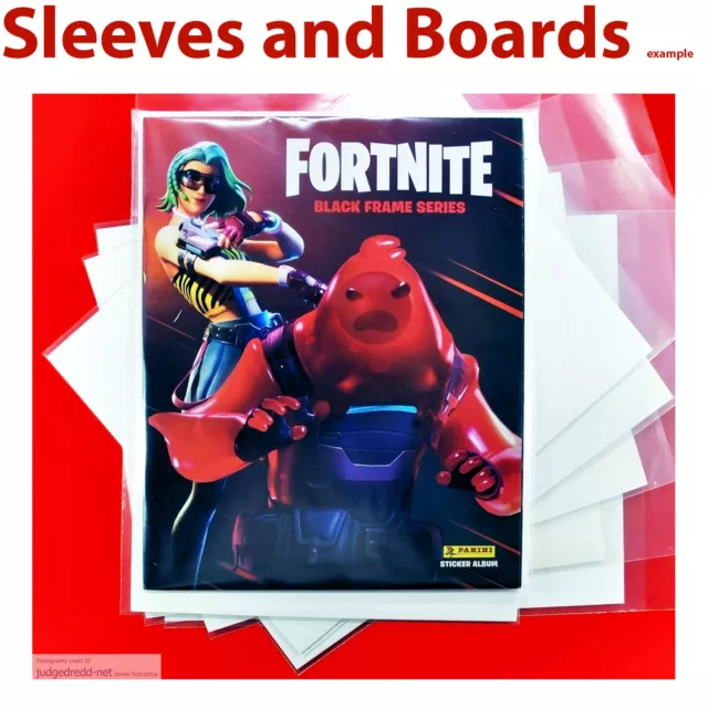 10 x Fortnite Black Frame Series Sticker Album Tall Panini Bags and Boards Size2