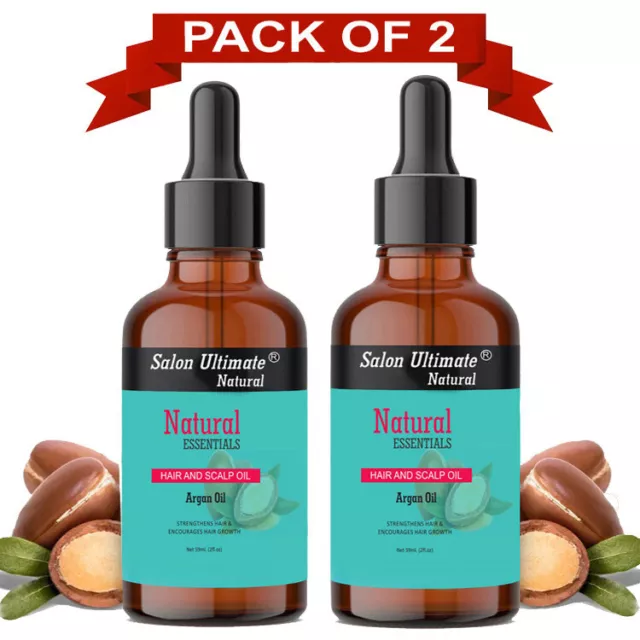 2X 59ml Organic Virgin Argan Oil 100% Pure & Natural Essential Hair & Scalp Oil