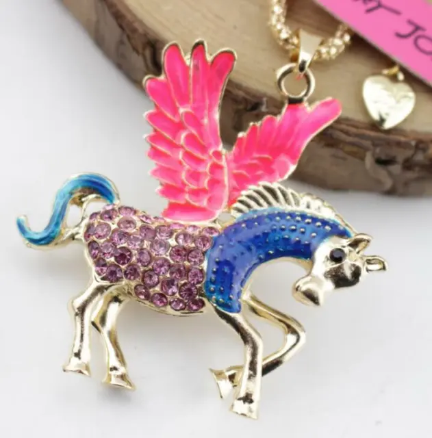 Pendant Jewely Fashion Rhinestone Pegasus golden Chain Necklace