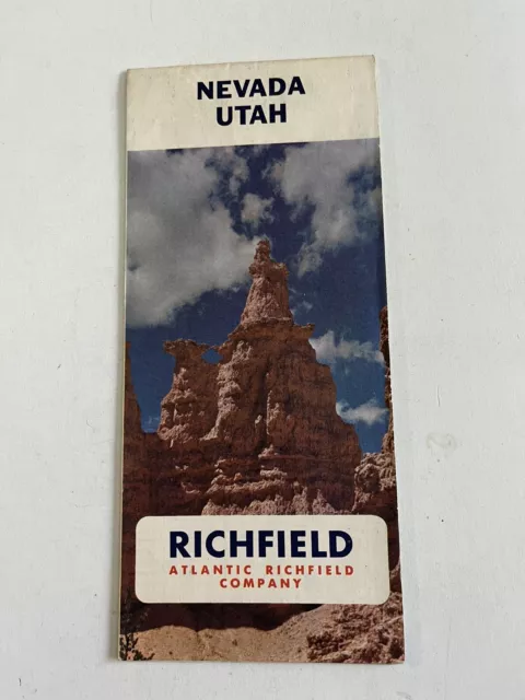 1960s - 1970s VINTAGE “RICHFIELD” ATLANTIC COMPANY /NEVADA/UTAH GAS STATION MAP