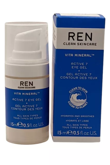 Ren Clean Skincare Vita Minéraux Ren Actif 7 Eye Gel 15ml Hydratante Adoucit