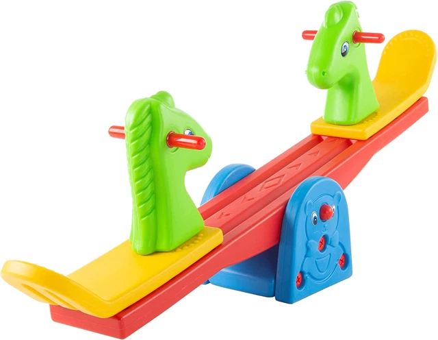 Hey! Play! Seesaw – Teeter Totter Backyard or Playroom Equipment with Easy-Grip