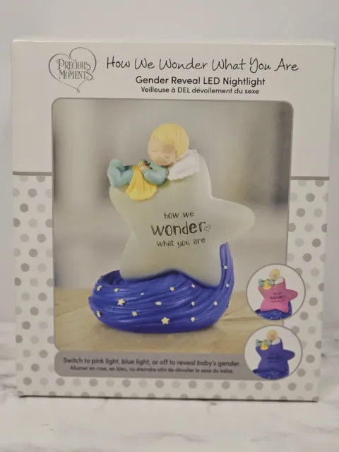 Gender Reveal LED Nightlight-How We Wonder What You Are (4") PRECIOUS MOMENTS