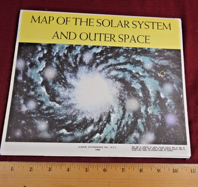 VINTAGE 1960 MAP OF THE SOLAR SYSTEM AND OUTER SPACE Large Poster 48 ...