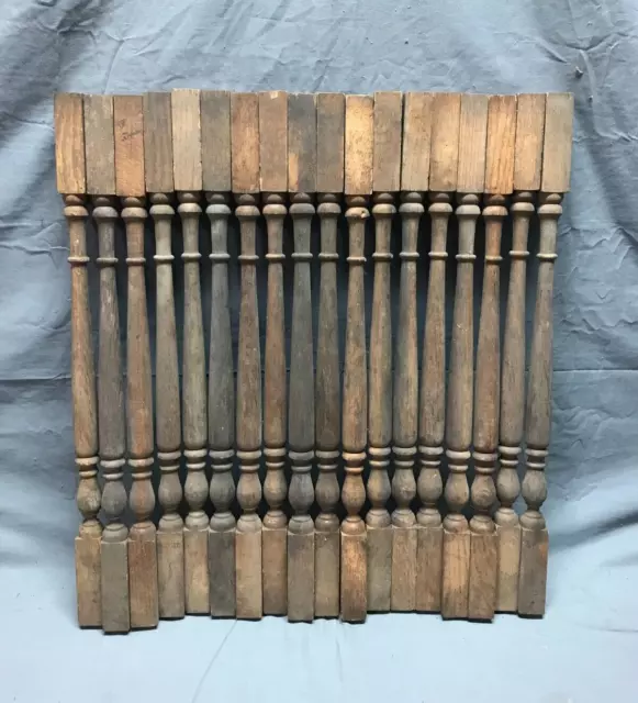 Lot 18 NOS Antique Turned Chestnut Wood 1x23 Hardwood Spindles Old VTG 540-23B