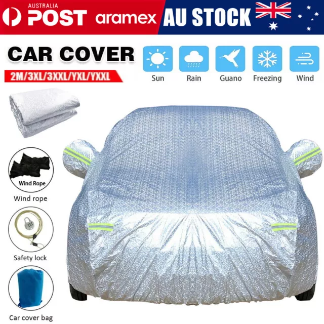 Large Car Cover Waterproof Aluminum  Layer UV Dust Hail Resitant Universal Size
