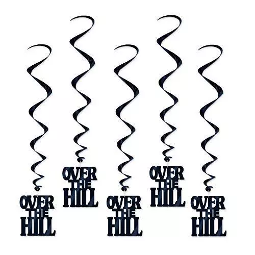 Beistle Over-The-Hill Dangling Whirls 5 pack Party Supplies Decorations