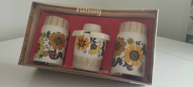 Pallisy Retro Cruet 3 Piece Set 70s 60s