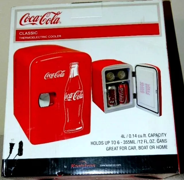 Cocacola Koolatron Kwc - 4 Thermo Electric Cooler 4L 6 Can New In Box