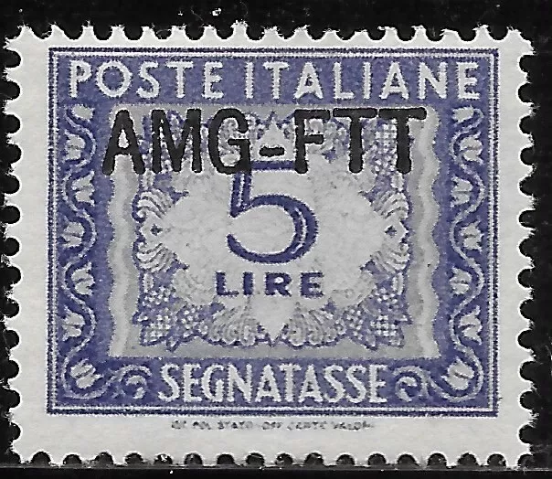 Trieste ZONE ITALY  1949 Postage Due AMG-FTT /one line/ 5L. SG#125 MH OG VF