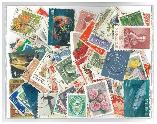 Norway - 200 Different Stamps Mixed in Bag Used