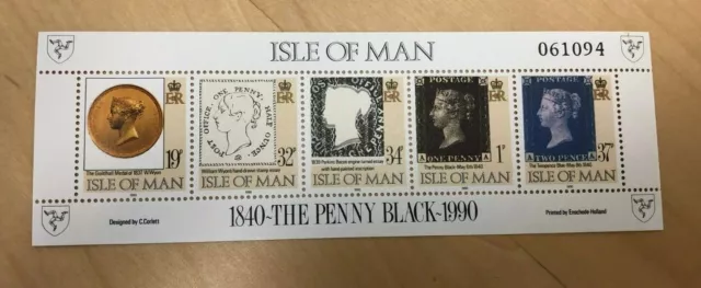 Isle of Man - 1990 - Scott 422 - Penny Black - Sheet of 5 - MNH