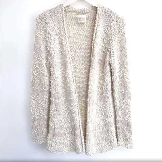 Billabong All Fur You Popcorn Long Ivory Open cardigan  Size S 2