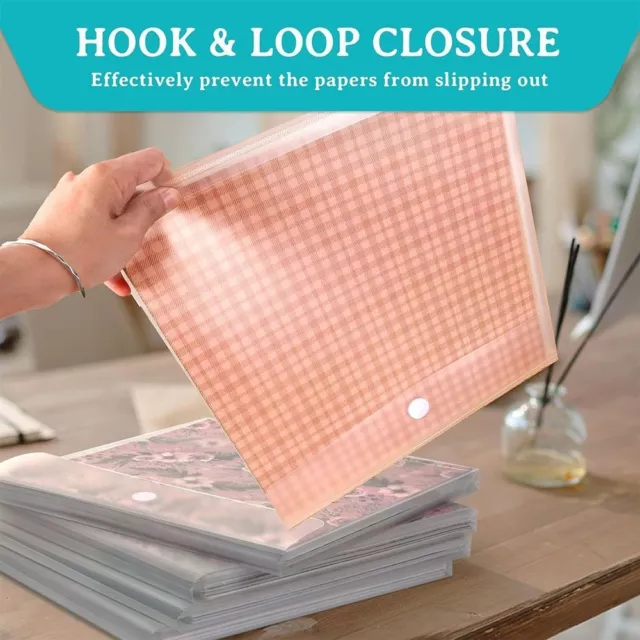 Hook and Loop Closure Scrapbook Paper Organizer Durable Vinyl Paper Storage