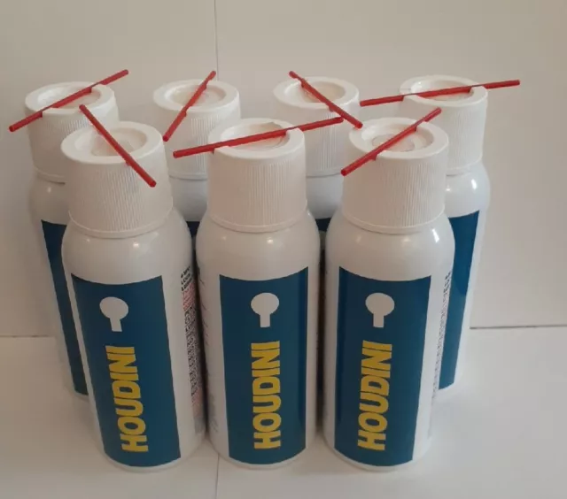 7X Houdini Lock Lube 4 Way Protexall, 2.5 Ounce Fast Acting, 7 Spray Cans
