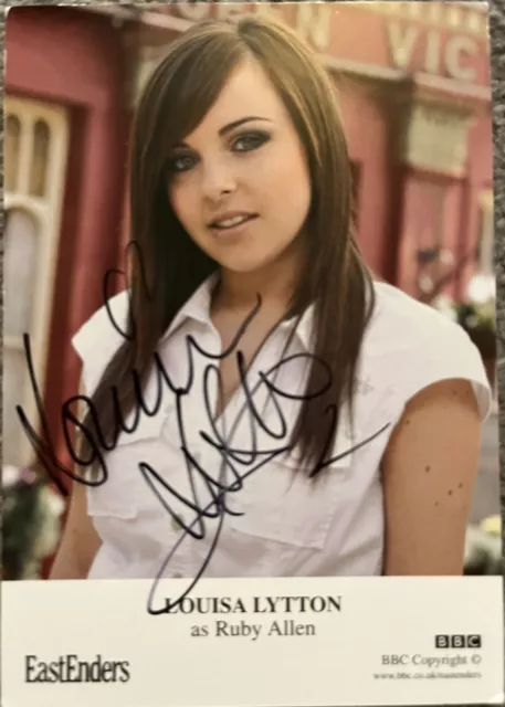 BBC EastEnders LOUISA LYTTON as Ruby Allen Hand Signed Cast Card Autograph