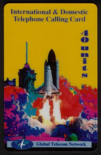 40u Artistic NASA Space Shuttle Liftoff. Colorful. SPECIMEN Phone Card