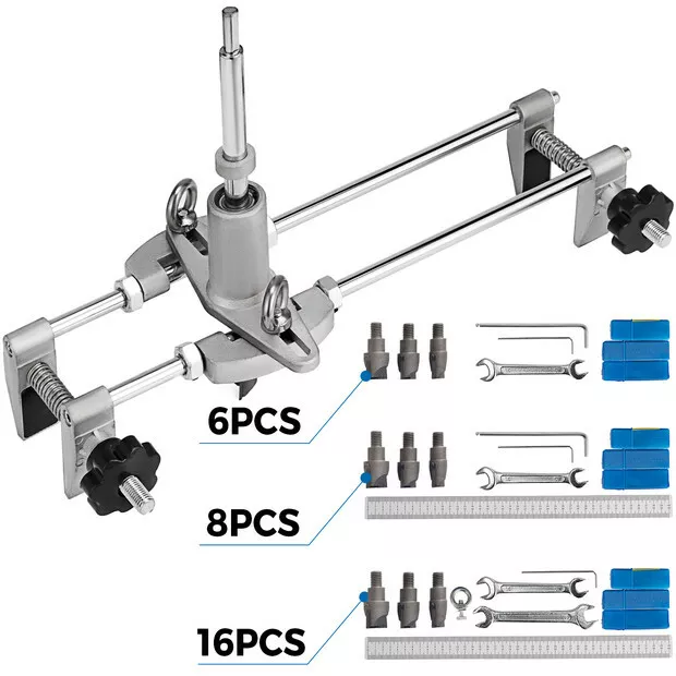 Premium Door Lock Fitting Mortiser Jig Kit Wood Metal Hole Cutter Drill Bit Tool