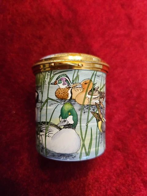 Staffordshire Handpainted Enamels Box - Ducks