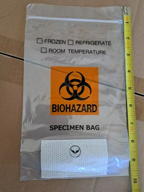 Bags 6"x9" Specimen Transport Biohazard Bag, Econo-Zip, with absorbent-pad
