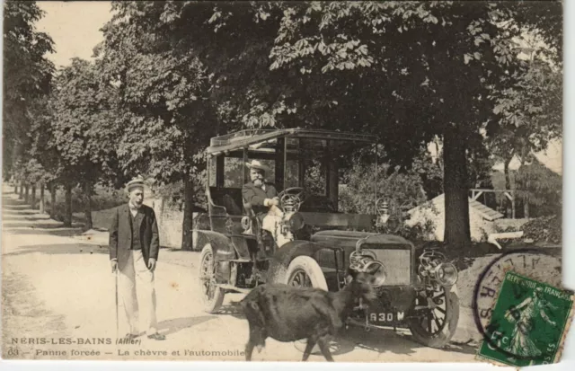 CPA NÉRIS-les-BAINS - Panne forcée La chevre et l'automobile (125536)