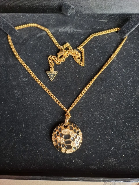 Collier Guess Ourson - Pendentif Ours En Swarovski Jaune/Or - Longueur 80 Cm - Neuf Avec Étiquettes
