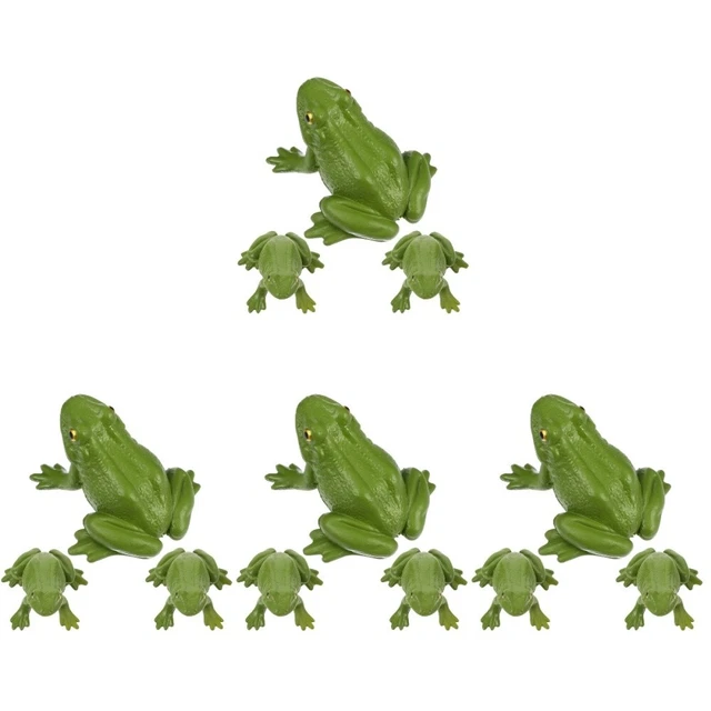 12 Pcs Frogs Models Learning Toys Frog Statue Desktop Toys Decorate