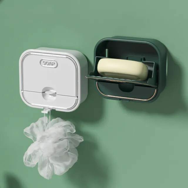 Estuche de almacenamiento para plato de jabón montado en pared estante de ducha baño baño con tapa 🙂