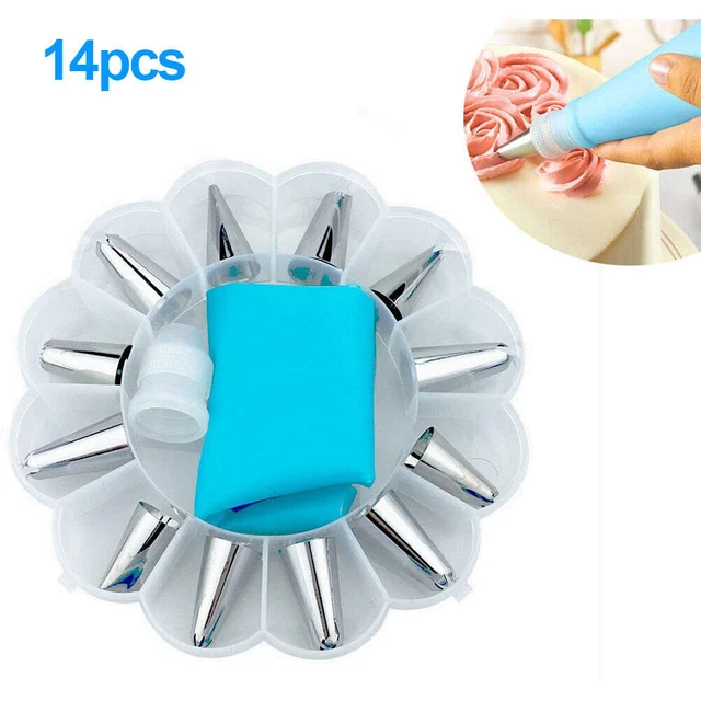 Juego de puntas de decoración de pasteles con 12 piezas juego de boquillas de acero inoxidable hágalo usted mismo herramientas para pasteles