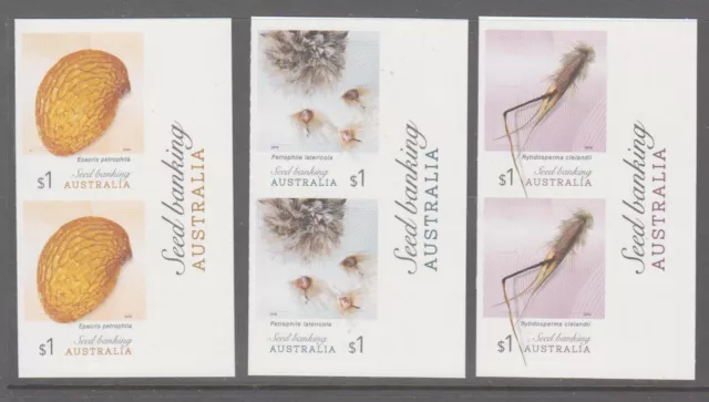 Australia 2019 Seed Banking mint unhinged set 3 descriptive pairs booklet stamps