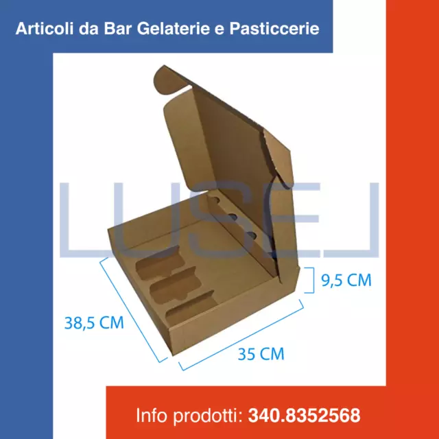 Pz 30 Astuccio Porta Bottiglie Stese Scatola In Cartone Ondulato (4 Bottiglie) 2